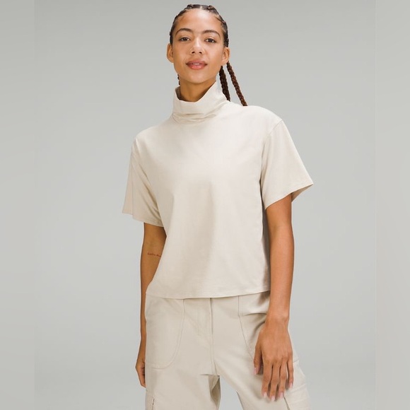 lululemon athletica Relaxed-Fit Cotton-Blend Turtleneck T-Shirt - Picture 1 of 5